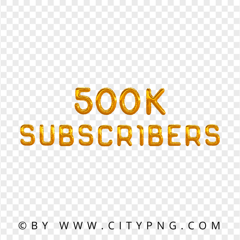 500K Subscribers Gold Balloons FREE PNG