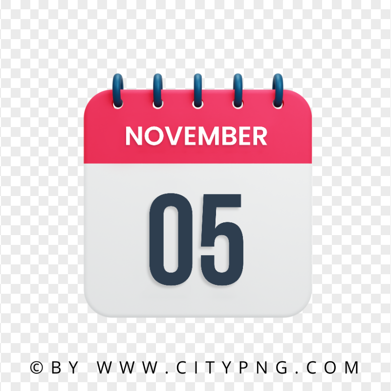 5th November Date Vector Calendar Icon HD Transparent PNG