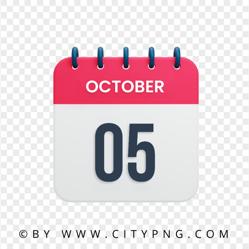 5th October Date Vector Calendar Icon HD Transparent PNG