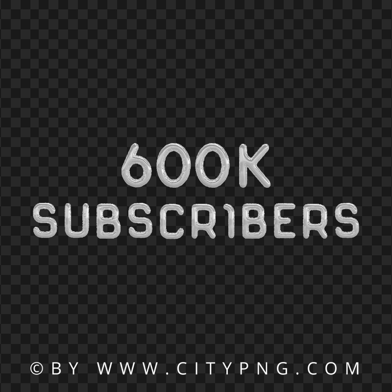 600K Silver Balloons Youtube Subscribers PNG Image