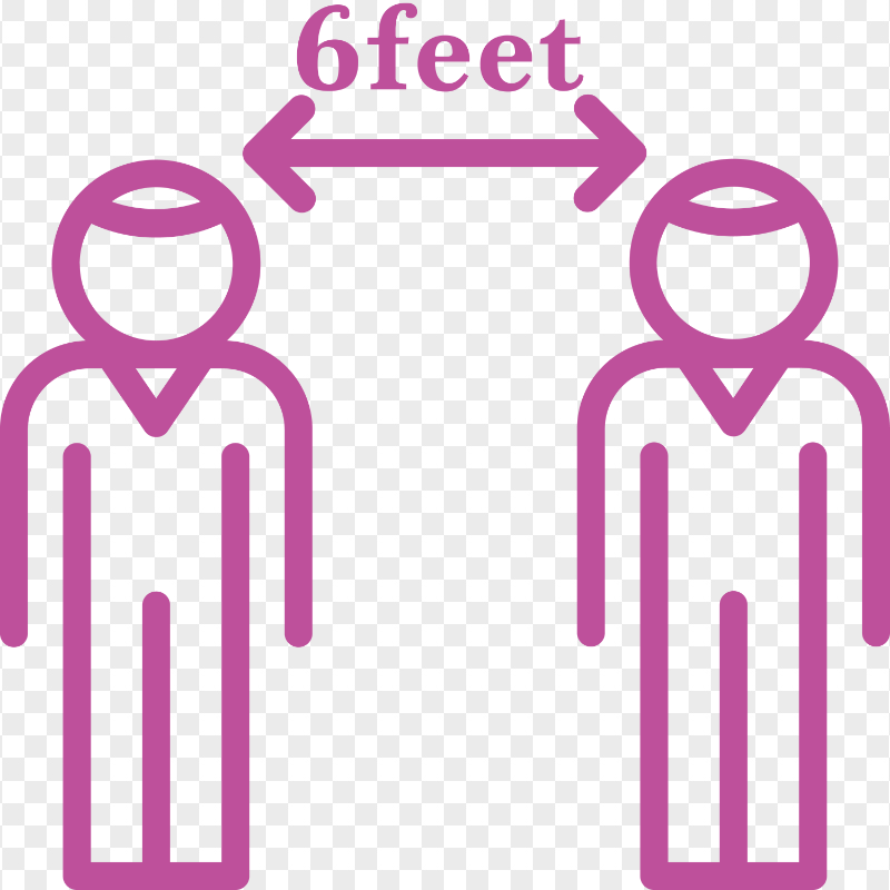 6feet Persons Arrow Social Distance Icon Vector