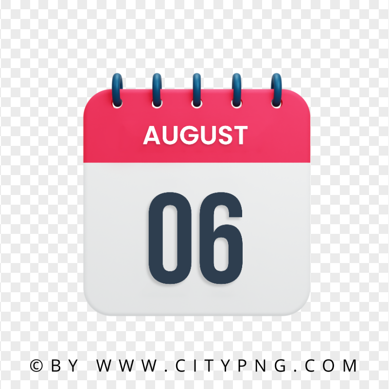 6th August Date Vector Calendar Icon HD Transparent PNG