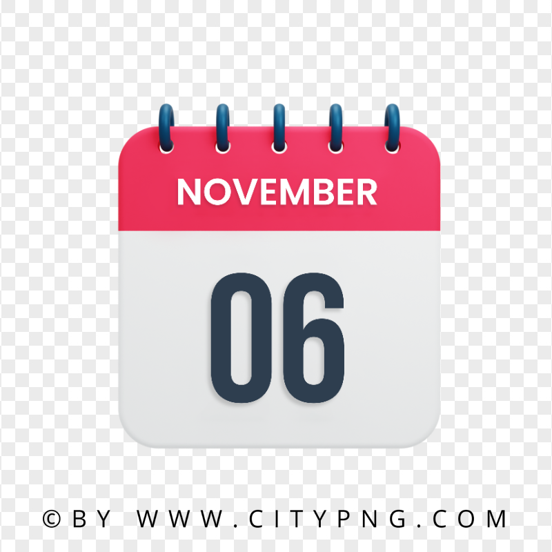 6th November Date Vector Calendar Icon HD PNG