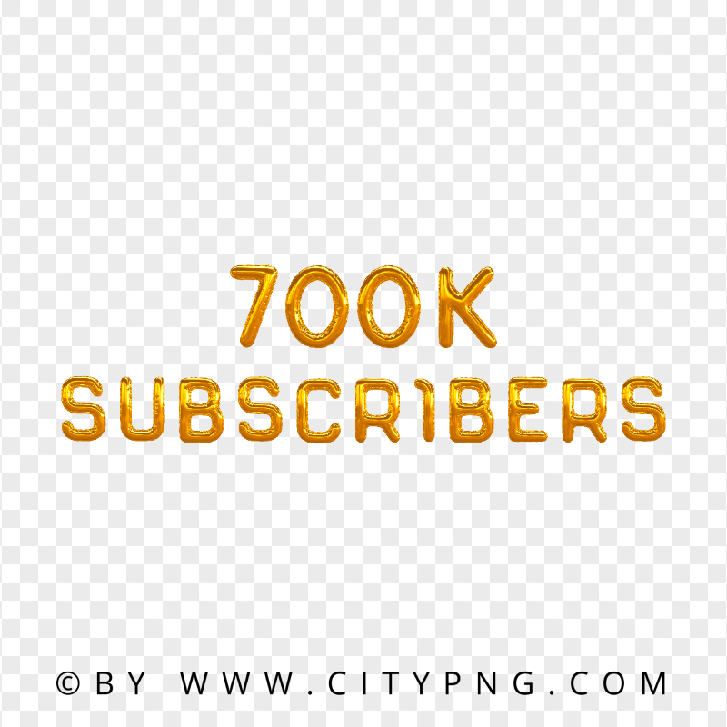 700K Subscribers Gold Balloons Image PNG