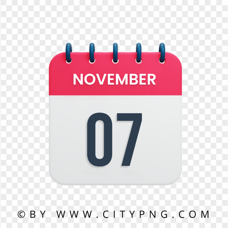 7th November Day Date Calendar Icon HD Transparent PNG