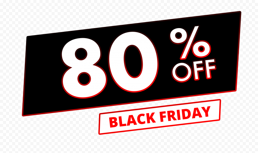 80% Off Sale Black Friday Discount Sign PNG Image