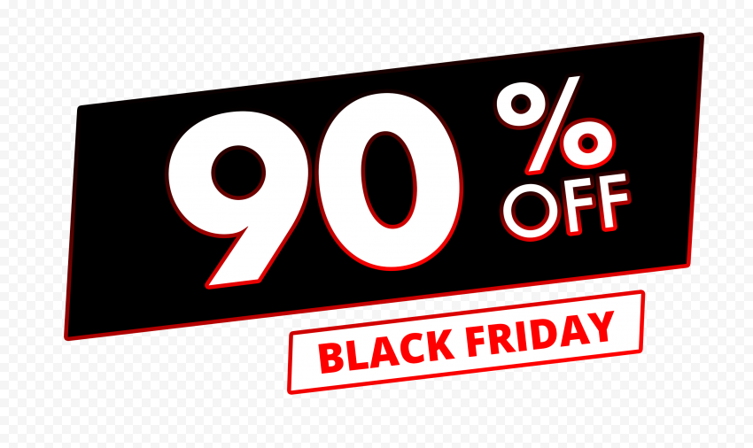 90% Off Sale Black Friday Discount Sign HD PNG