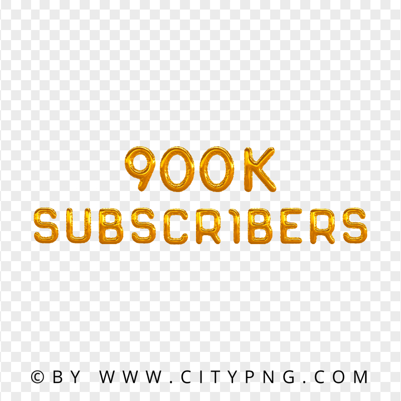 900K Subscribers Golden Balloons HD Transparent PNG