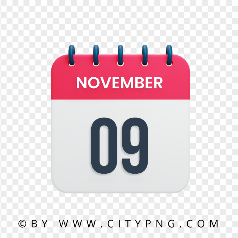 9th November Day Date Calendar Icon HD Transparent PNG