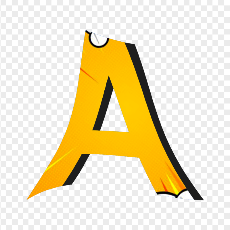 A Letter Text Comic Style Transparent Background
