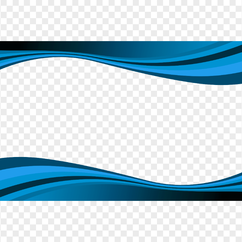 Abstract Blue Curved Lines Borders Frame PNG Image