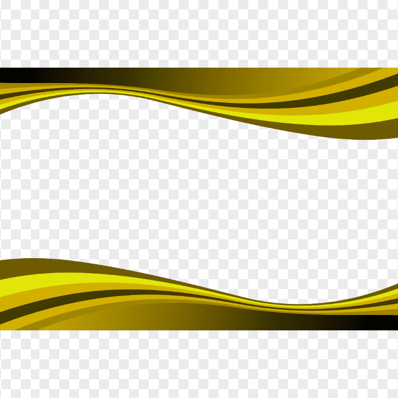 Abstract Curved Yellow Lines Borders Frame HD PNG