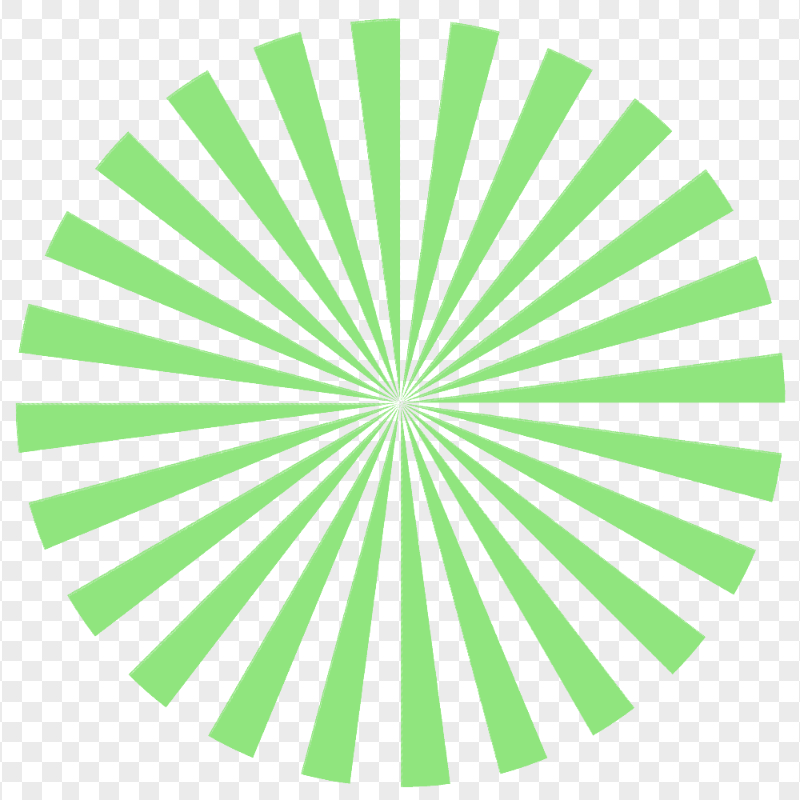 Abstract Flat Green Rays Sunburst Circle HD PNG