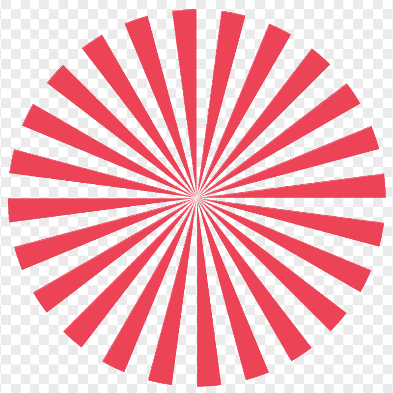 Abstract Flat Red Rays Sunburst Circle HD PNG
