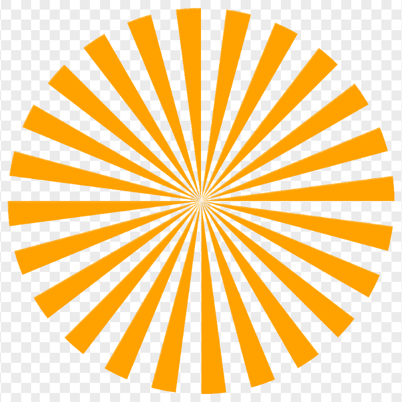 Abstract Orange Rays Sunburst Circle PNG IMG