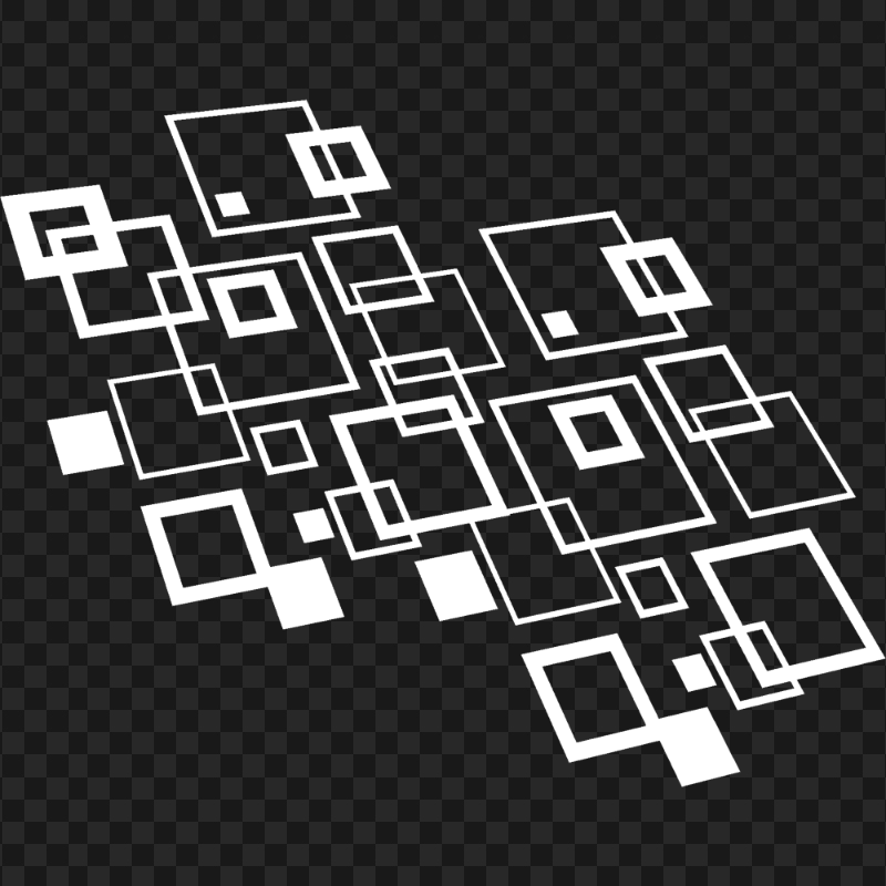 Abstract Squares White Geometric Transparent Background