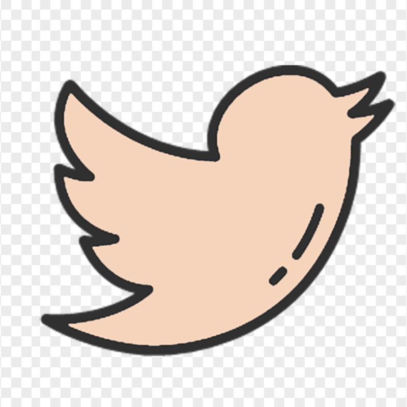 Aesthetic Beige Bird Twitter Logo Icon PNG