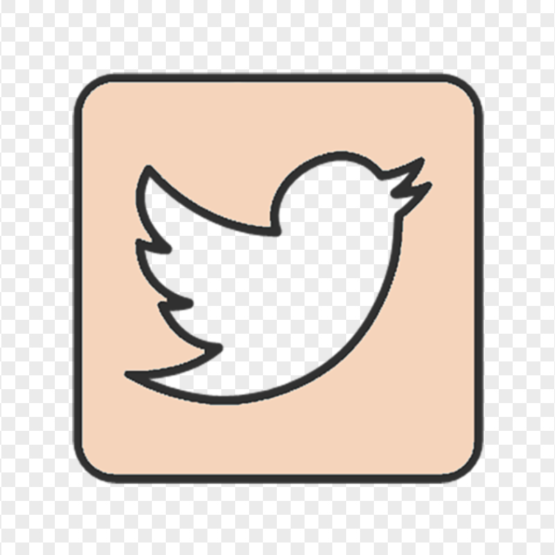 Aesthetic Beige Square Twitter Icon PNG