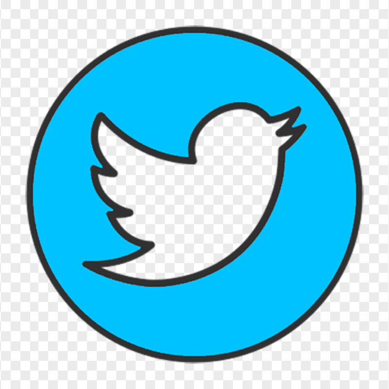 Aesthetic Blue Round Twitter Icon PNG