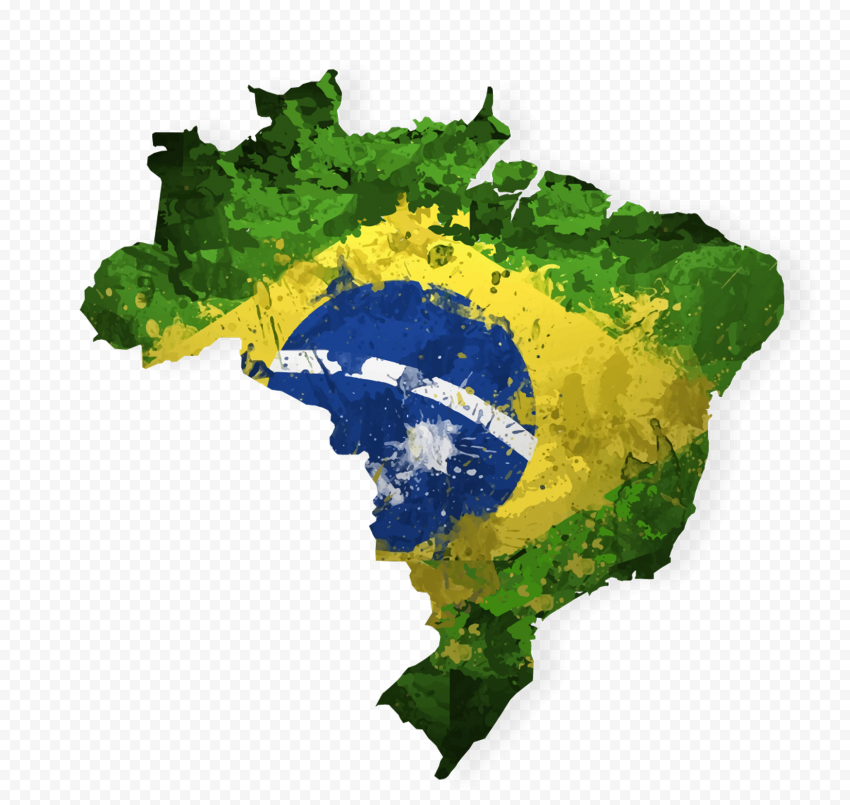 Aesthetic Brazil Illustration Flag On Map HD PNG Citypng