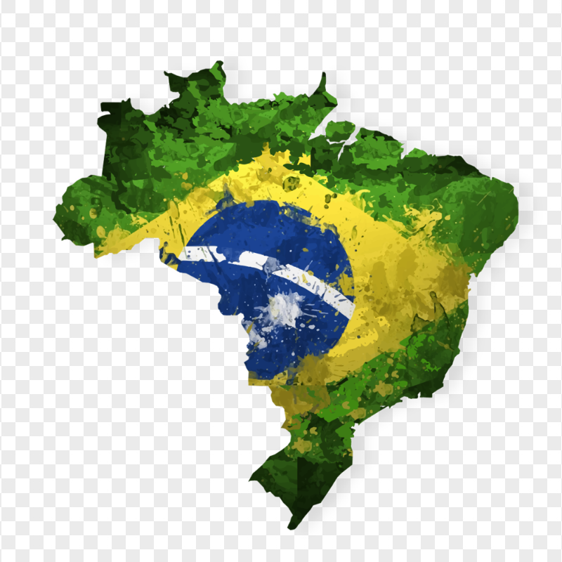 Aesthetic Brazil Illustration Flag On Map HD PNG