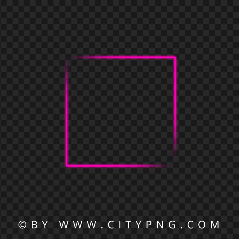 Aesthetic Neon Pink Square Frame PNG Image