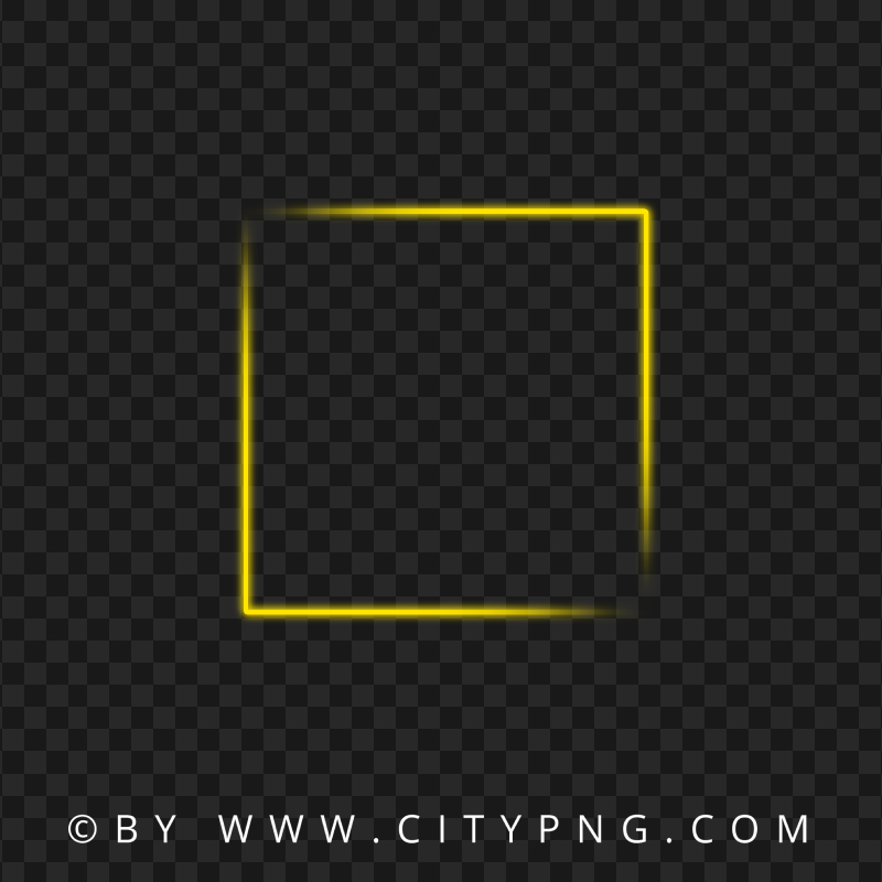 Aesthetic Neon Yellow Square Frame FREE PNG