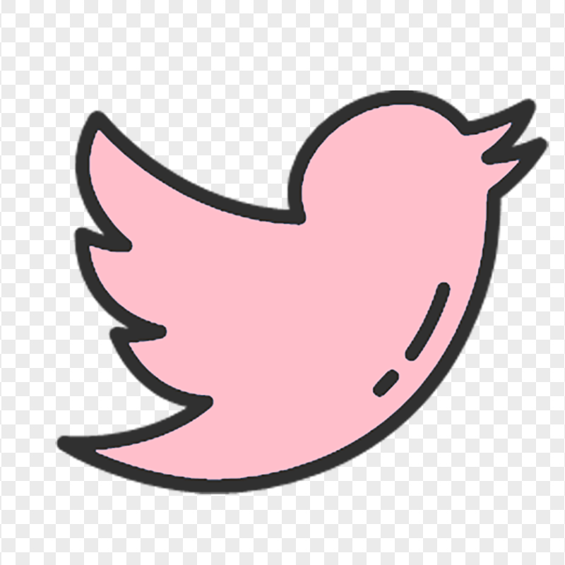 Aesthetic Pink Bird Twitter Logo Icon PNG