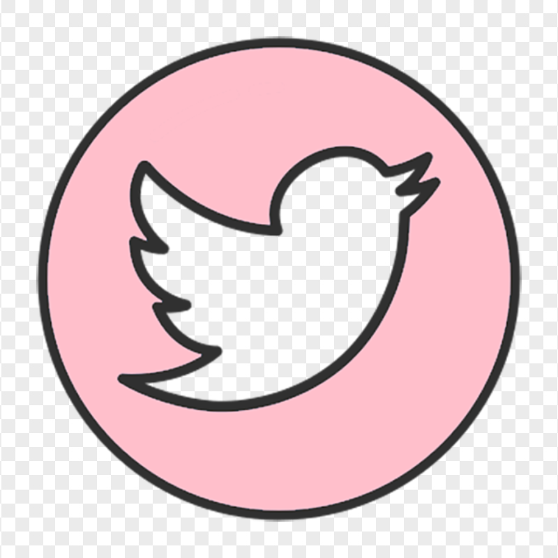 Aesthetic Pink Round Twitter Icon PNG