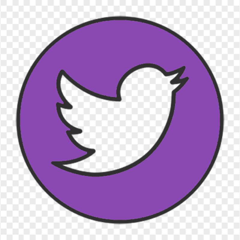 Aesthetic Purple Round Twitter Icon PNG