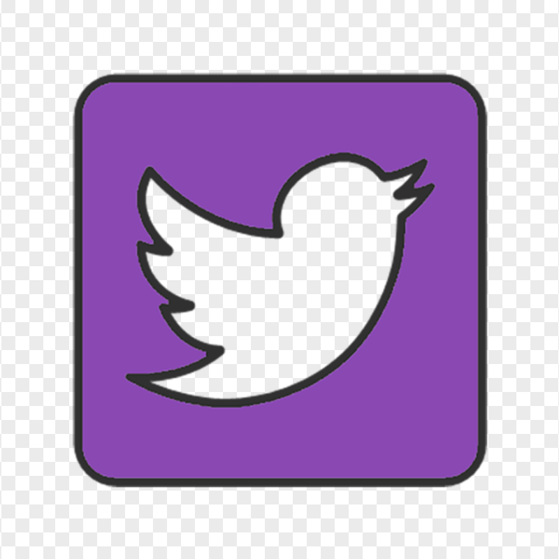 Aesthetic Purple Square Twitter Icon PNG