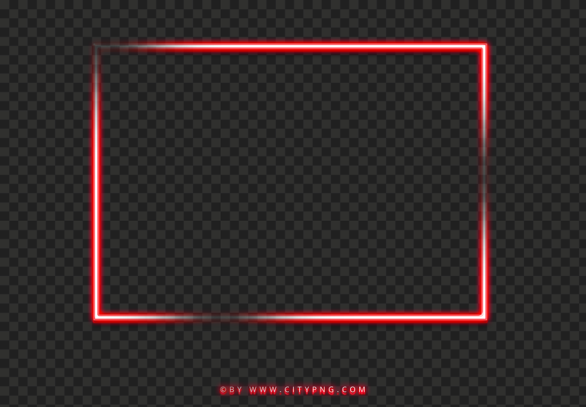 Aesthetic Red Neon Glowing Frame HD PNG