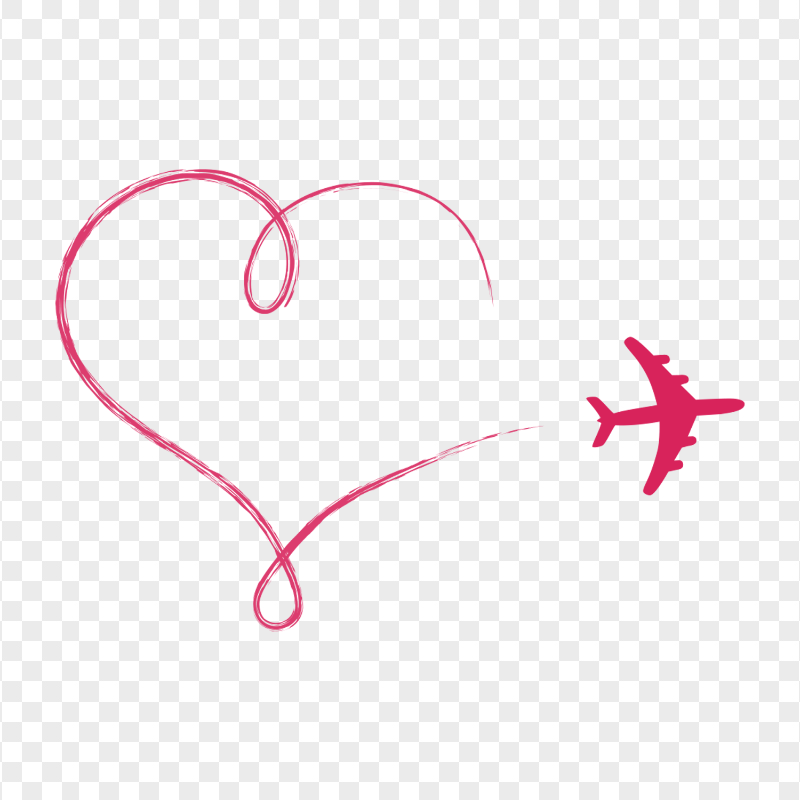 Airplane Love Traveling Heart With Plane