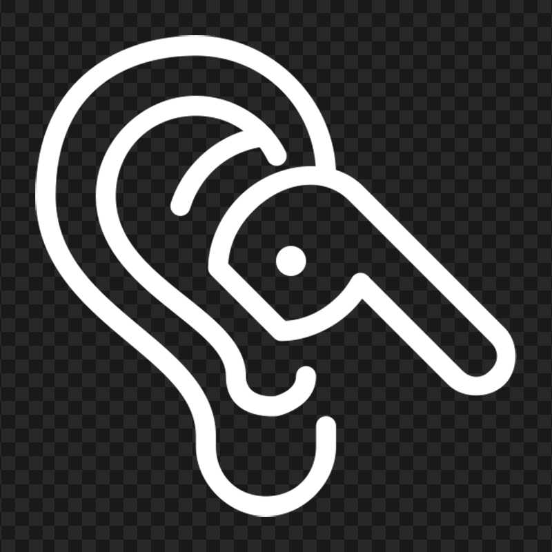 Airpods Earbuds In Ear Outline White Icon