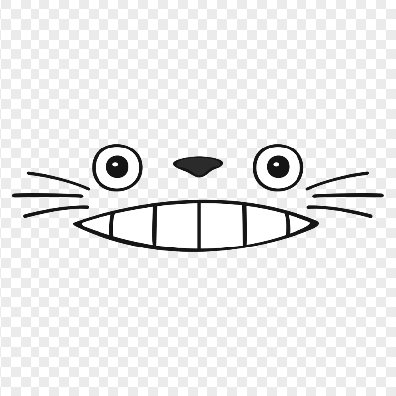 Animal Face Cat Funny Cartoon Outline