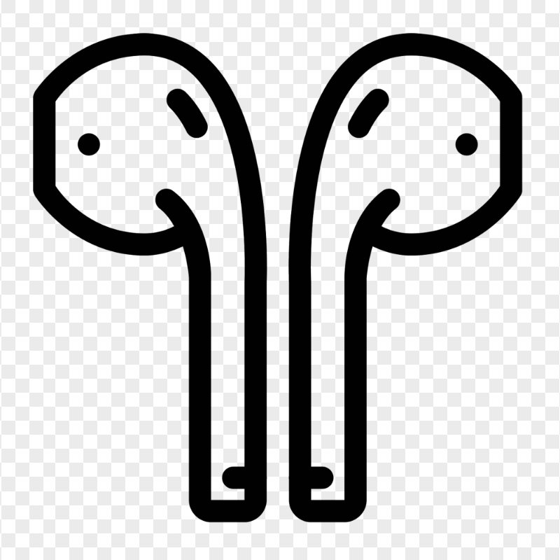 Apple AirPods Black Outline Icon