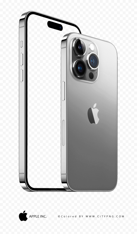 Apple iPhone 14 Pro Max Silver Mockup FREE PNG