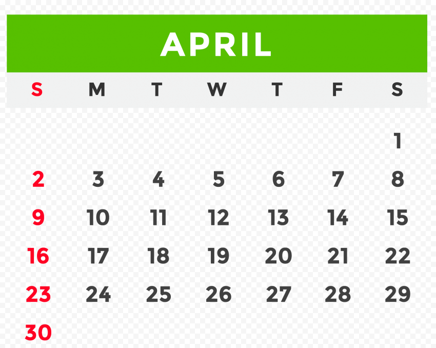 April 2023 Calendar FREE PNG | Citypng