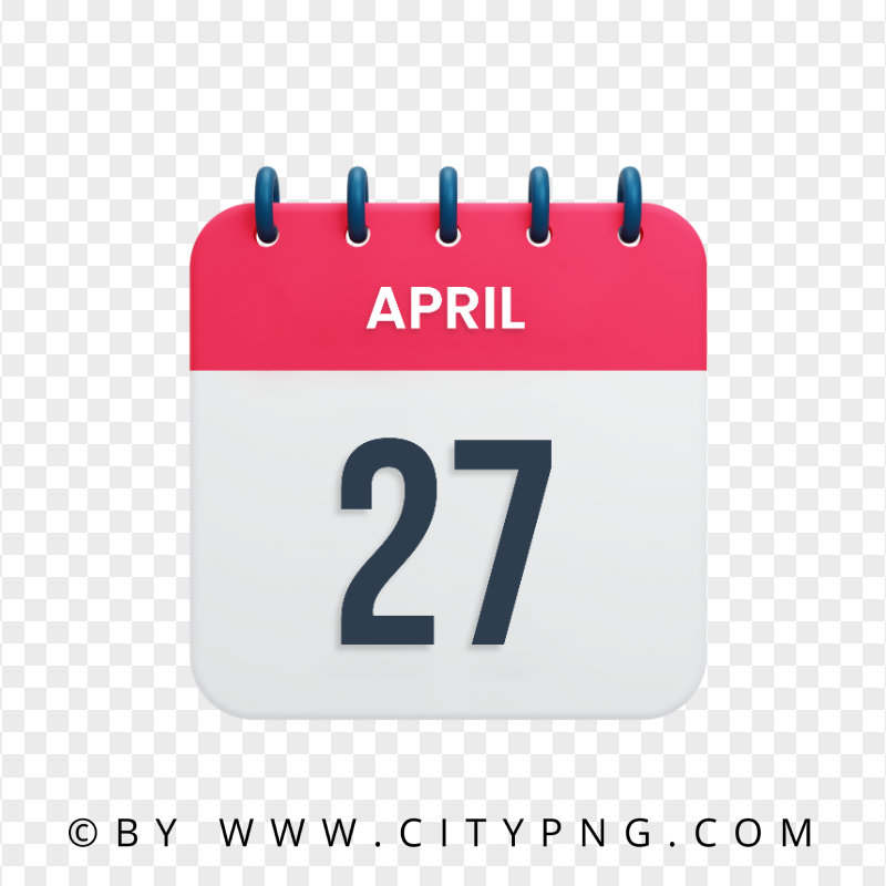 April 27 Date Icon Vector Calendar HD Transparent Background