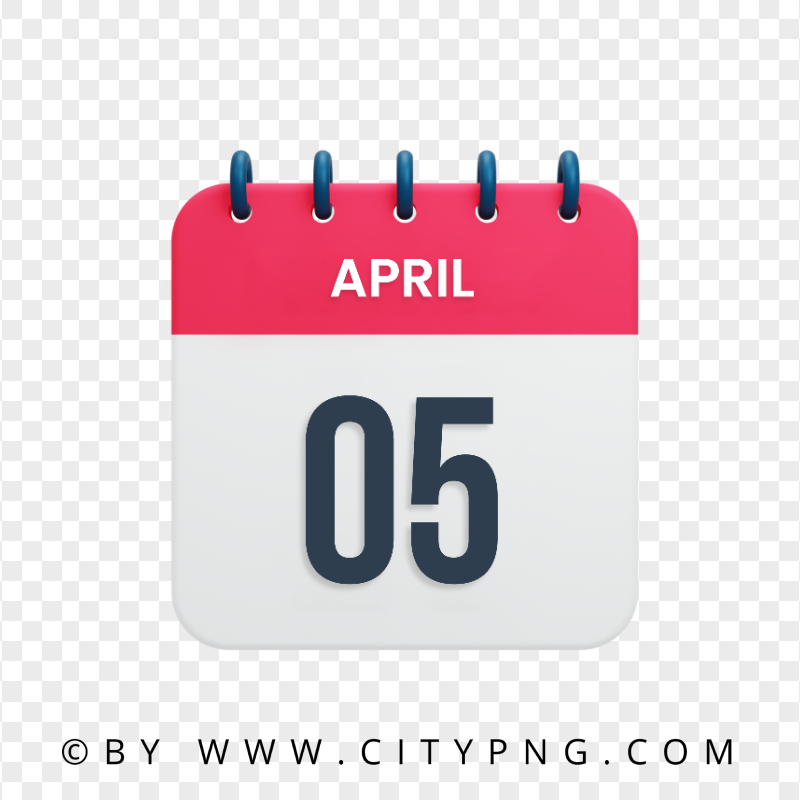 April 5 Date Vector Calendar Icon HD Transparent PNG