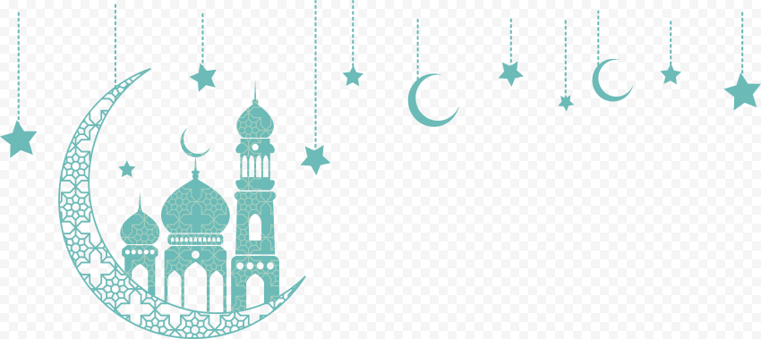 Aqua Ramadan Mosque Moon Lantern Decoration