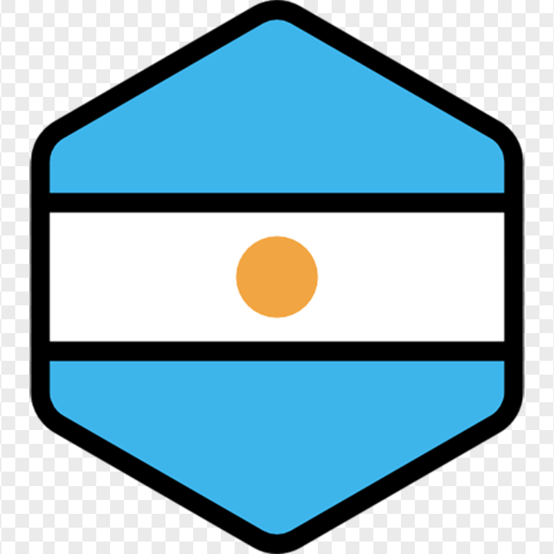 Argentina Hexagon Vector Flag Icon