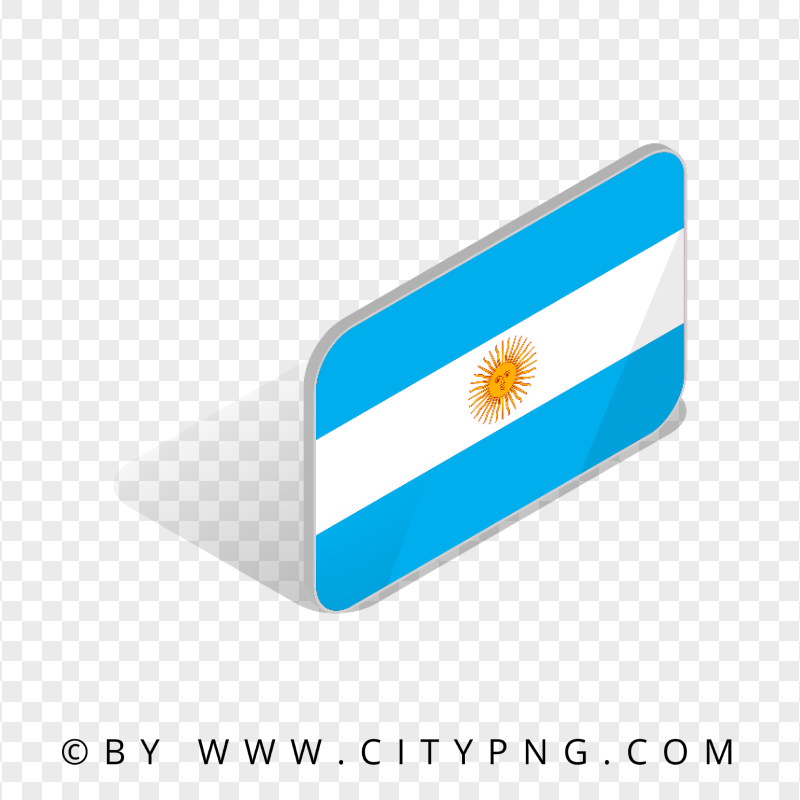 Argentina Isometric 3D Flag Icon PNG IMG
