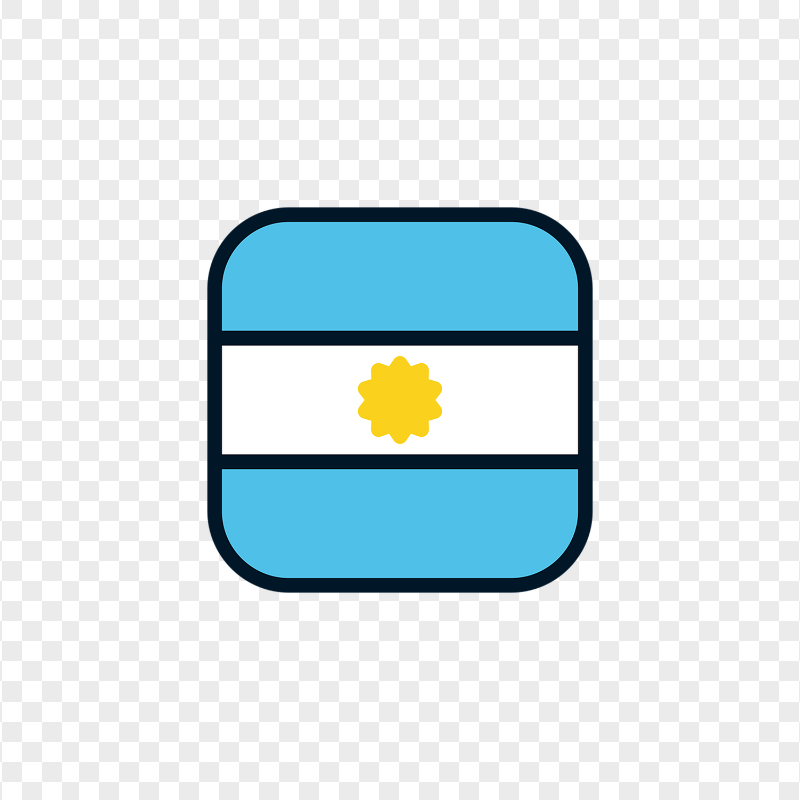 Argentina Square Vector Flag Icon PNG