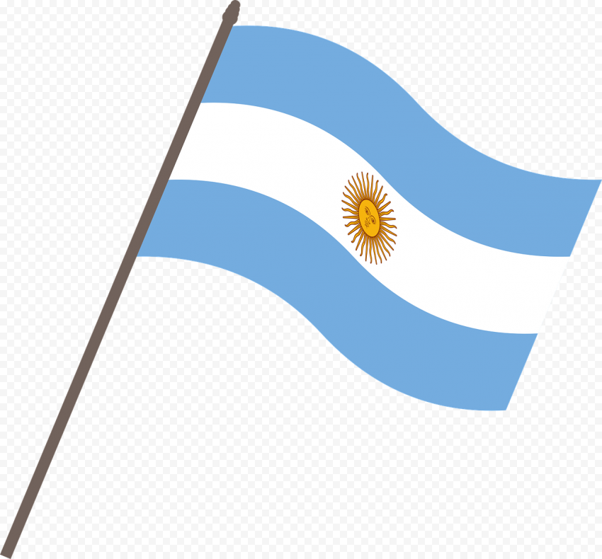 Argentina Waving Vector Flag Pole PNG Citypng
