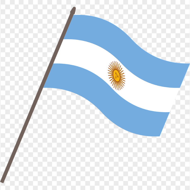 Argentina Waving Vector Flag Pole PNG