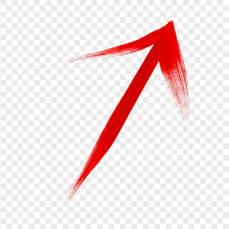 Arrow Brush Stroke Top Up Right Red Color PNG