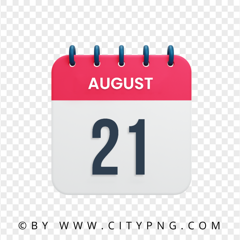 August 21th Date Vector Calendar Icon HD Transparent PNG