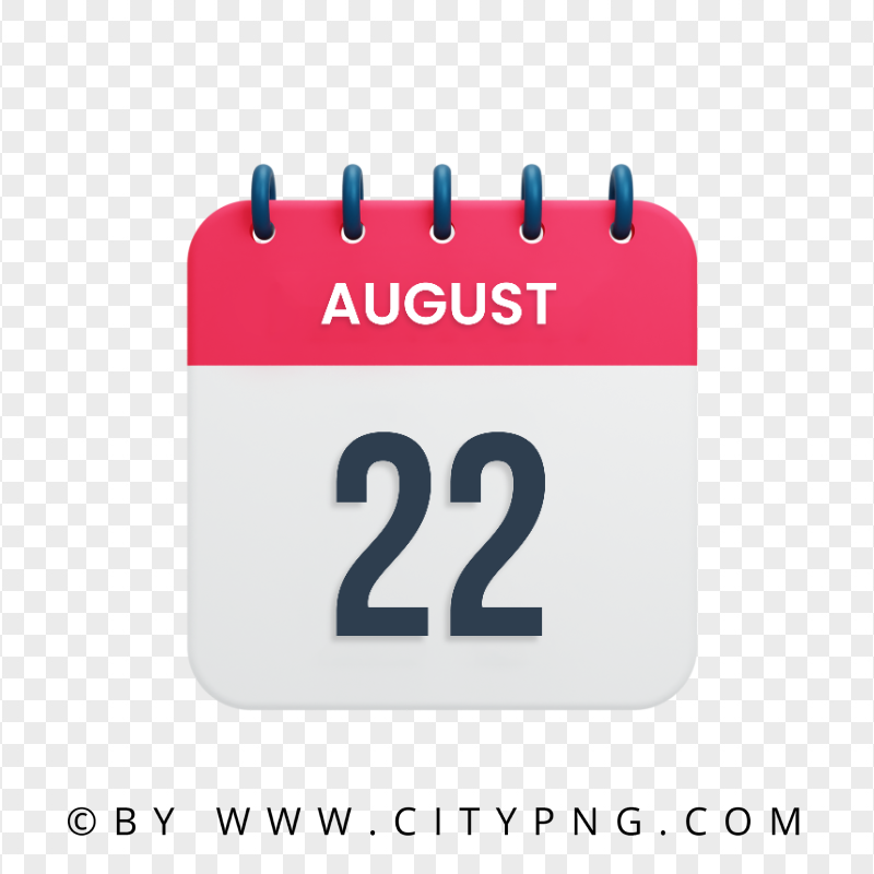 August 22th Date Vector Calendar Icon HD Transparent PNG