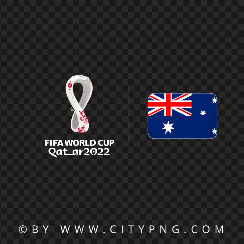 Australia Flag With Fifa Qatar 2022 World Cup Logo PNG